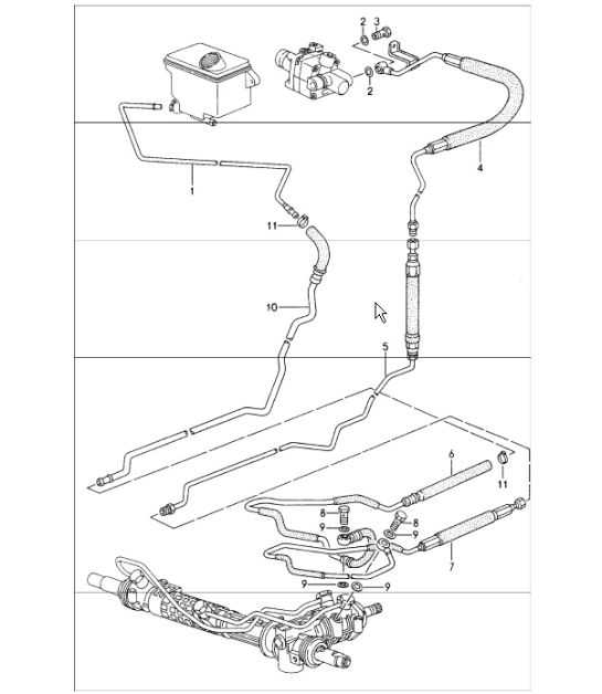 power steering lines 993 TURBO 1994-98