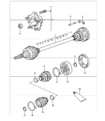 drive shaft and rear-wheel hub 993 1994-98