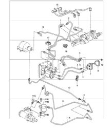 brake lines body front section 993 M339 (all-wheel drive) 1995 onawrds, 993 TURBO and 993 CARRERA RS 1994-98