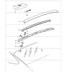 roof cover moulding (M599) 993 1994-98