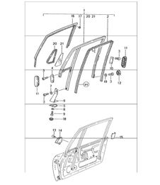 door glass frame 993 COUPE 1994-98