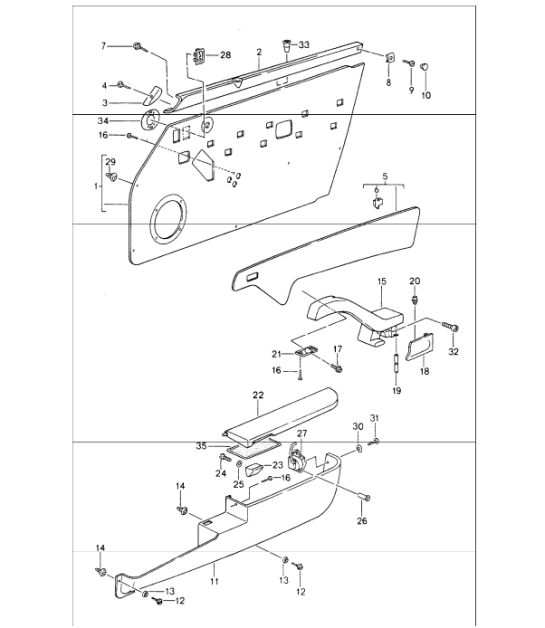 interior equipment doors  993 CARRERA / 4 UPTO 1996 and 993 TURBO/TARGA UPTO 1996