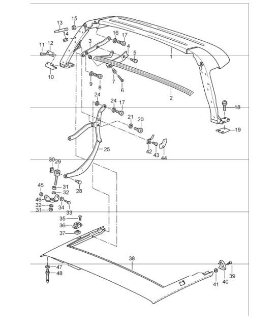 Diagram 811-20 Porsche Cayenne GTS V8 4.8L Benziner 400 PS Karosserie