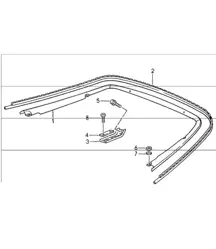 mounting parts, clamp, sealing strip 993 CABRIO 1994-98