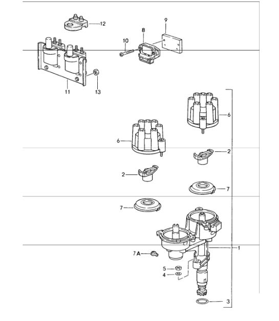 elektrische motor - 1 - voor 993 CARRERA/4 M64.05/06/21/22 en 993 CARRERA RS M64.20 1994-98
