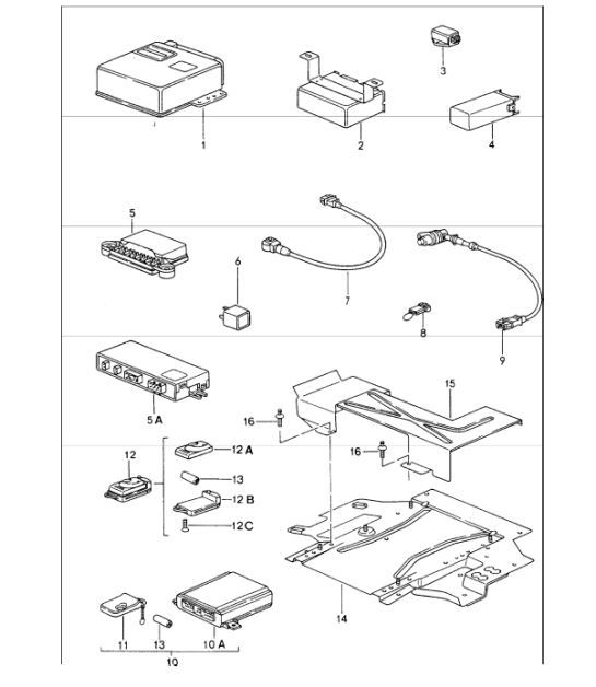 Diagram 901-03 Porsche 996 (911) (1997-2005) Electrical equipment