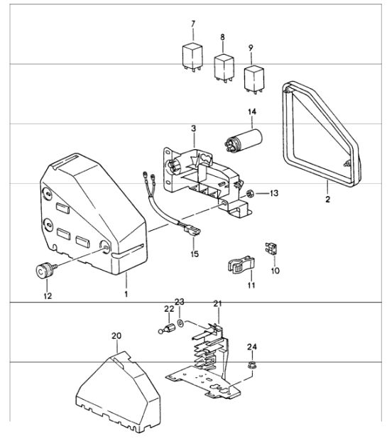 central electrical system, engine compartment 993 1994-98