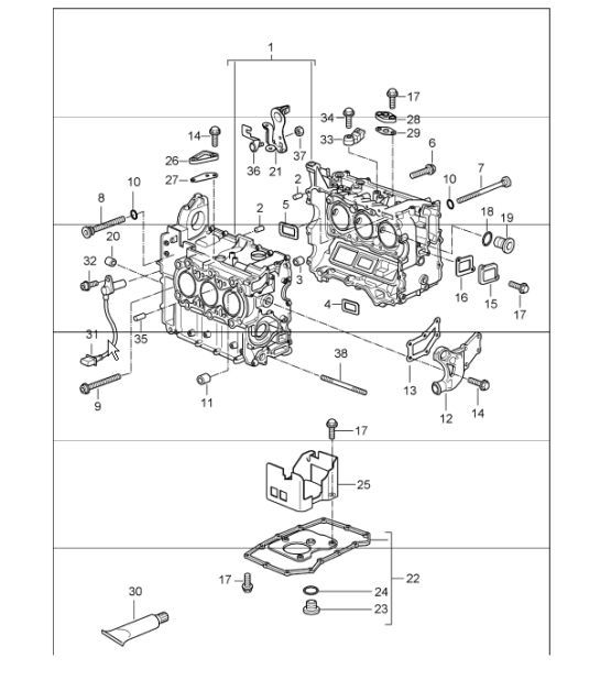 Diagram 101-05 Porsche 卡宴 3.6L 2007>> 引擎