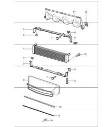 radiator centre for 996 CARRERA 2/4/4S M96.01/02/03/04 Tirptonic (M249) 1998-05 and 996 CARRERA 2/4/4S M96.03 6-speed Manual (M480) / Powerkit 250 kW (IX51) 2002-05