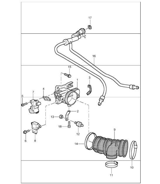 Diagram 107-00 Porsche 996 C2 3.4L 1997-08/01 Motor