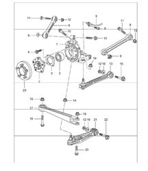 rear axle, wheel carrier, control arm, wheel hub 996 1998-05