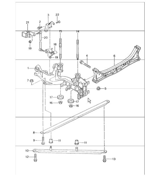rear axle, side section, bracket 996 1998-05