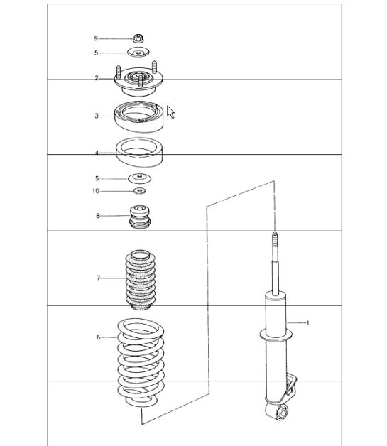 shock absorber, coil spring 996 1998-05