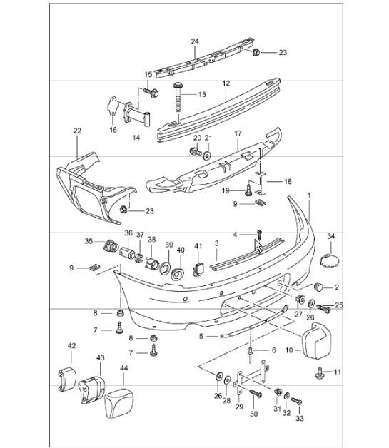 Diagram 802-05 Porsche Cayenne MK1 (955) 2003-2006 Karosserie