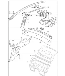 linings rear 996 TARGA 2002 ONWARDS
