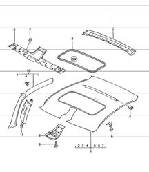 rooflining a-pillar 996 COUPE / TARGA 1998-05