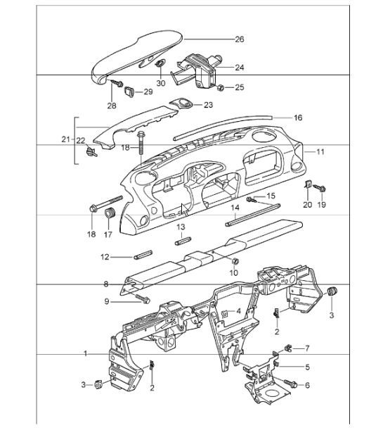 Diagram 809-00 Porsche 955 Cayenne S 4.5L V8 2003-06 Body