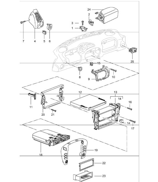 accessories dashboard trim 996 2002 ONWARDS
