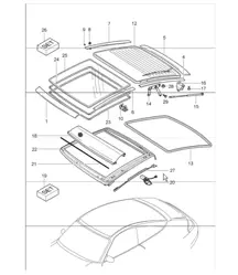 glass roof linings 996 TARGA 1998-05