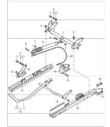 seat adjuster, standard seat with height adjustment 996 CARRERA 1998-05
