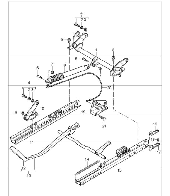 seat adjuster sports seat with height adjustment 996 CARRERA 1998-05
