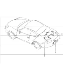 wiring harnesses: rear end, additional brake light, license plate light, engine, transmission, repair kit, anti-lock brake system, brake pad wear indicator, rear axle for 996 M249 (Tiptronic Transmission) 1998-05