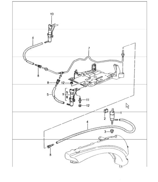 headlight washer system 996 M288 UPTO 2001