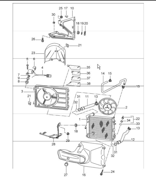 water cooling - 3 - for 996 TURBO 2001-05