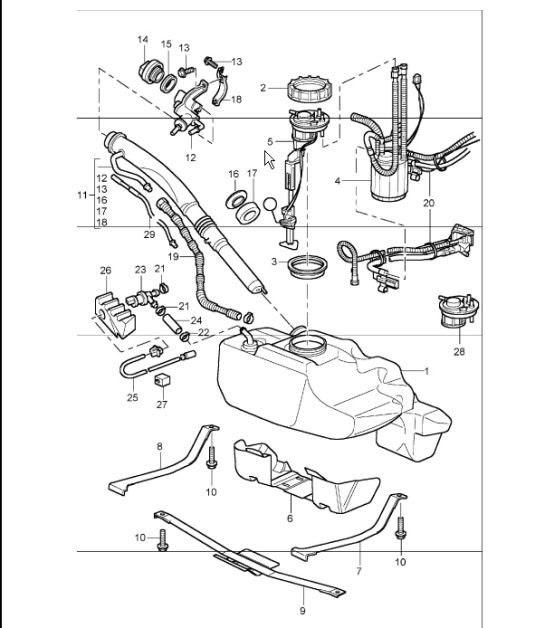 depósito de combustible 996 TURBO 2001-05