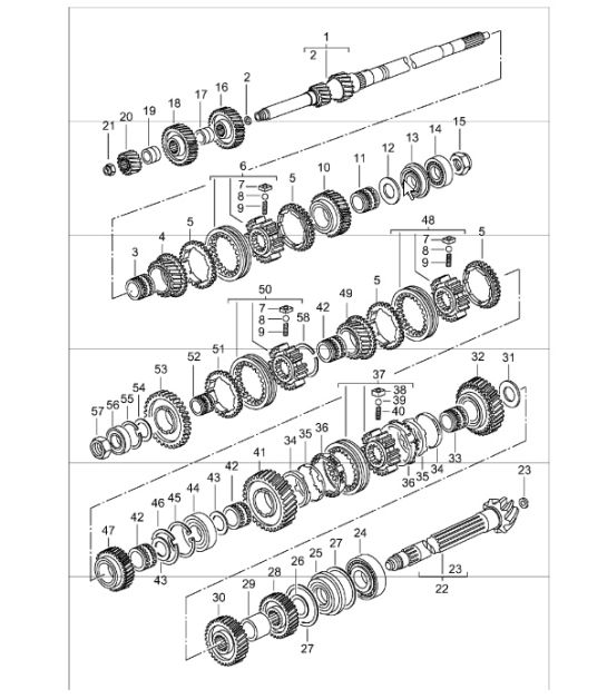 gears and shafts 996 GT2 G96.88 2001-05