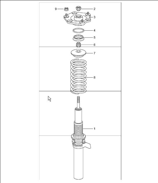 puntone ammortizzatore sospensione 996 GT2 2001-05