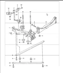 rear axle, side section, bracket 996 TURBO 2001-05