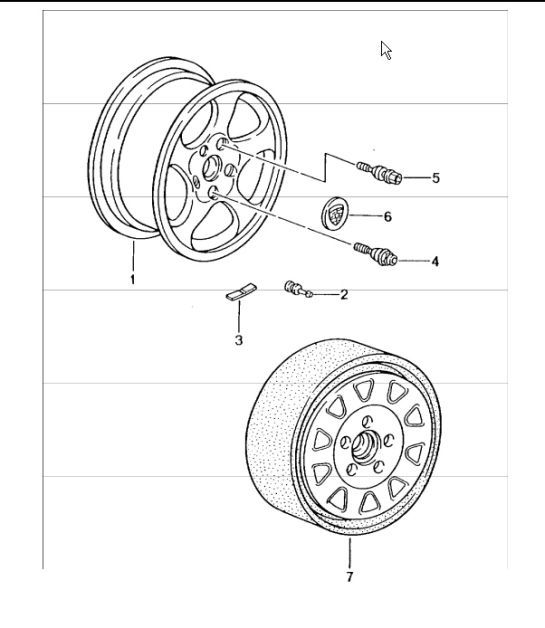 Diagram 601-00 Porsche 卡宴 S 4.5L V8 2003 年>> 车轮、制动器
