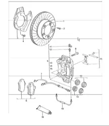 disc brake front axle 996 TURBO 2001-05
