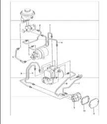 brake lines body front section 996 TURBO 2001-05