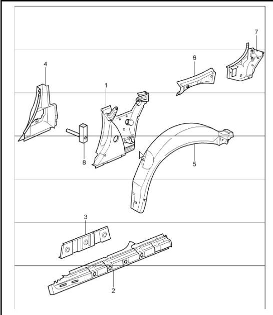 Diagram 801-60 Porsche Cayenne 92A (958) 2010-2017 Body