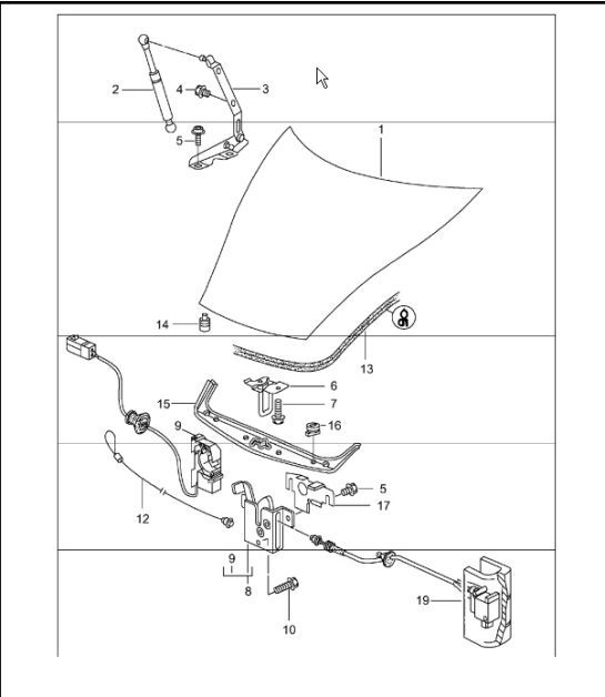 Diagram 803-00 Porsche Cayenne V6 3.0L Diesel 245PS Karosserie