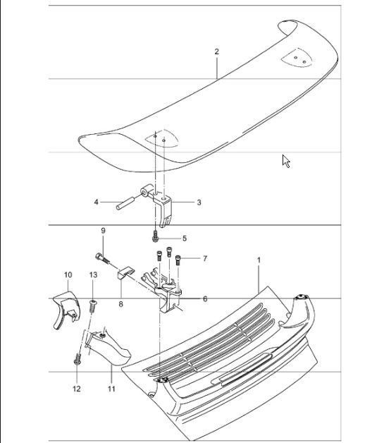 Diagram 803-08 Porsche 997 GT3 2007 >> Carrosserie