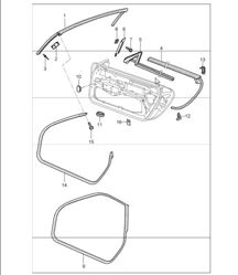 door seal gasket windscreen frame 996 TURBO 2001-05