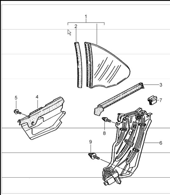 rear window 996 TURBO CABRIO 2001-05