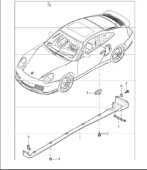 trim cover door sill single parts 996 TURBO 2001-05