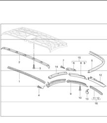convertible top seal 996 TURBO 2001-05