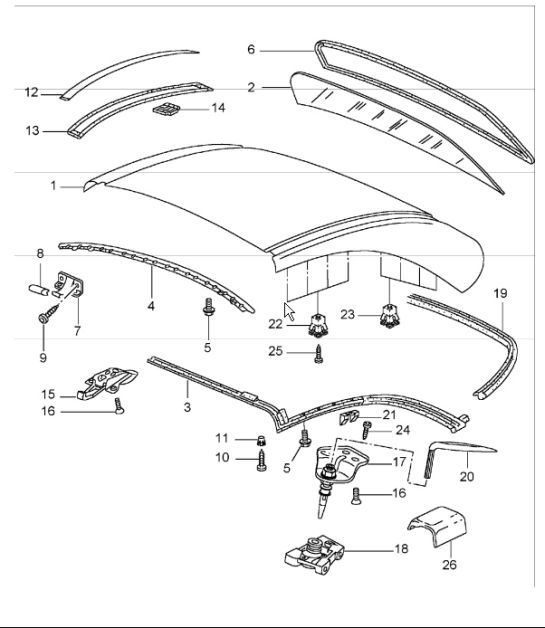 Diagram 811-16 Porsche 955  Cayenne Turbo S 4.5L 2006>> Body