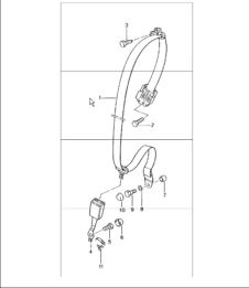 seat belt rear 996 TURBO CABRIO 2001-05