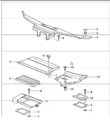 particle filter, cowl panel covering 996 TURBO 2001-05
