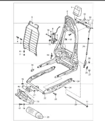 seat frame, backrest frame 996 TURBO / GT2 2001-05