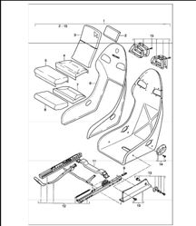 bucket seat, perlon velour 996 TURBO / GT2 2001-05