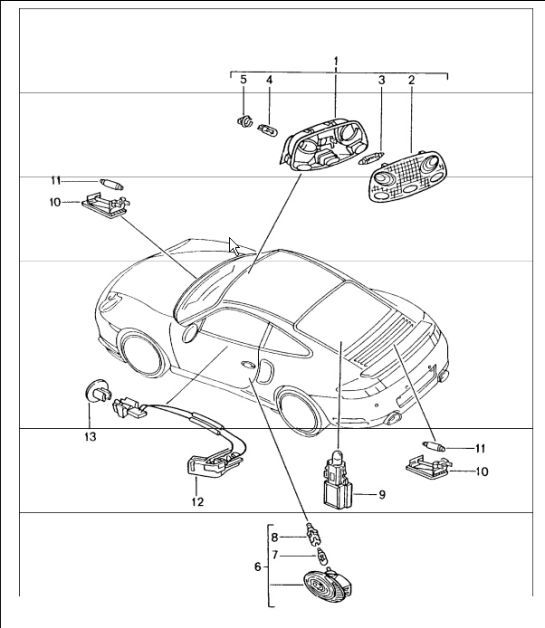 Diagram 903-04 Porsche Cayman GT4 3.8L 2015-16 Elektrische Ausrüstung
