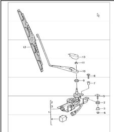 rear window wiper 996 TURBO 2001-05