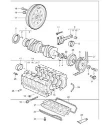 crankshaft for 997.1 M96.05 3.6L COUPE / CABRIO and 997.1 M97.01 3.8L CABRIO S / COUPE S 2005-08